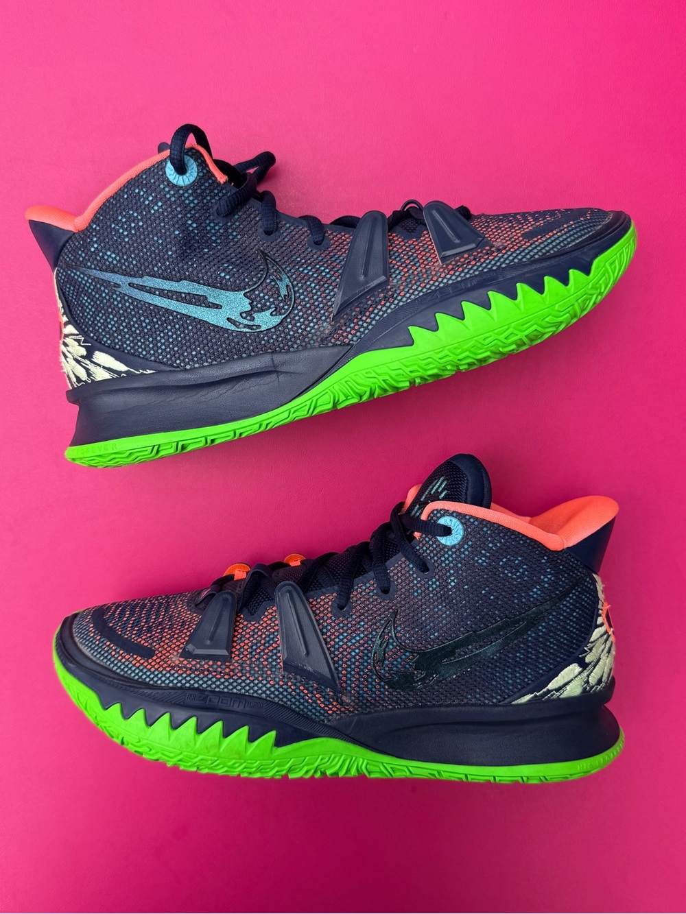 Nike Kyrie 7 NWOB Midnight Navy Lagoon Pulse Basketball Shoes Size 8 CQ9326-401